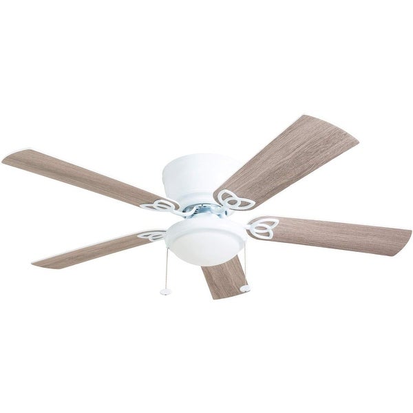 Prominence Home Benton Hugger Ceiling Fan, Low-Profile, LED Cased Whit