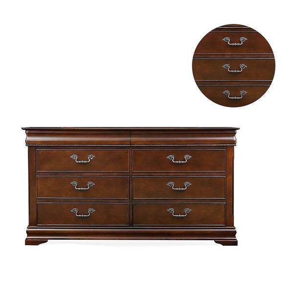 Wooden 8 Drawers Dresser in Cherry Finish - - 34443270