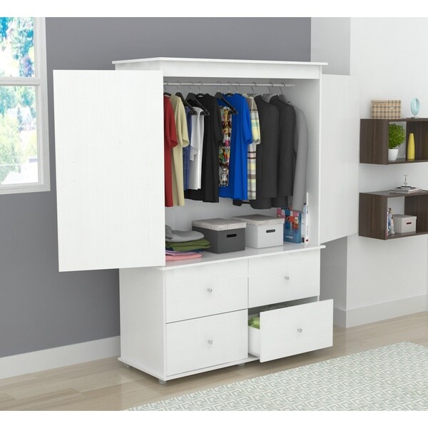 Inval Larcinia White Audio Video Armoire Cabinet - - 20254996