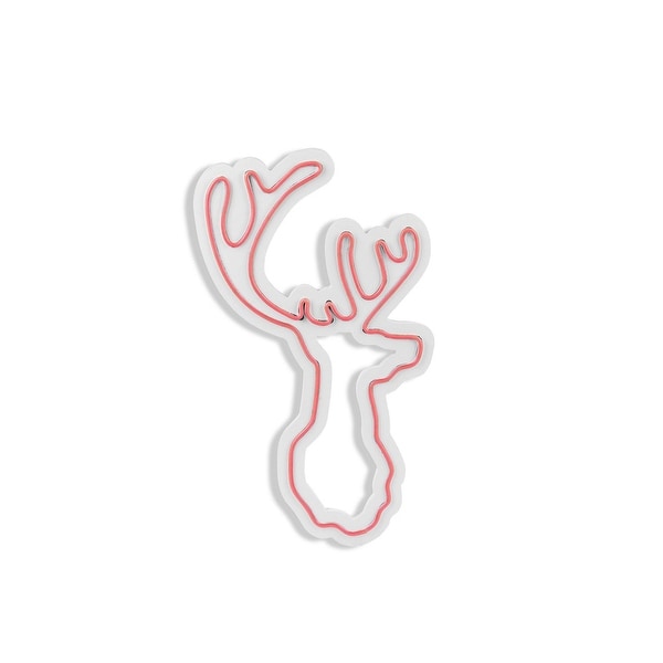 13.4 Christmas Novelty Reindeer Led Neon Sign Wall Décor - Overstock