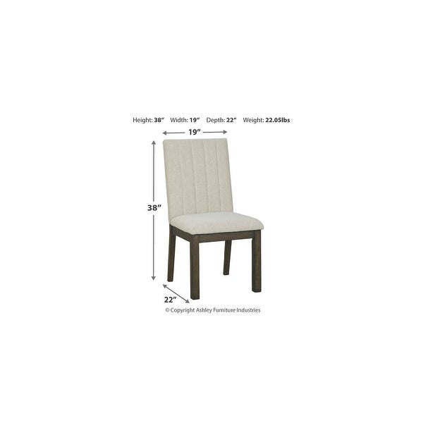 Dellbeck Casual Dining Upholstered Side Chair Set of 2, Beige - Standa