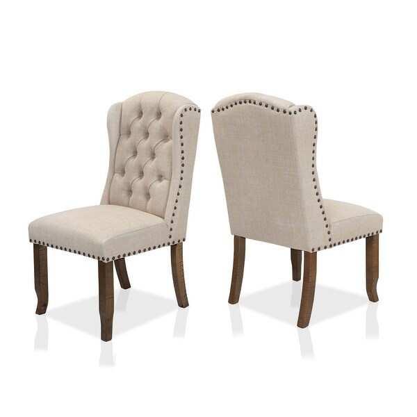 Dawson Tufted Fabric Wingback Dining Chairs (Set of 2) by Furniture of