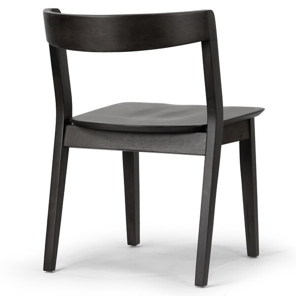 Set of 2 Astor Black Solid Wood Chair with Curved Back - Overstock - 3