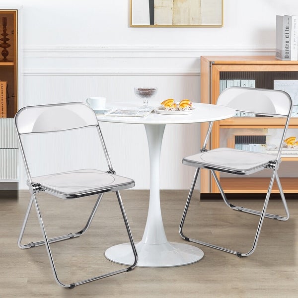 Modern Transparent Acrylic Folding Chair with Metal Frame - Overstock