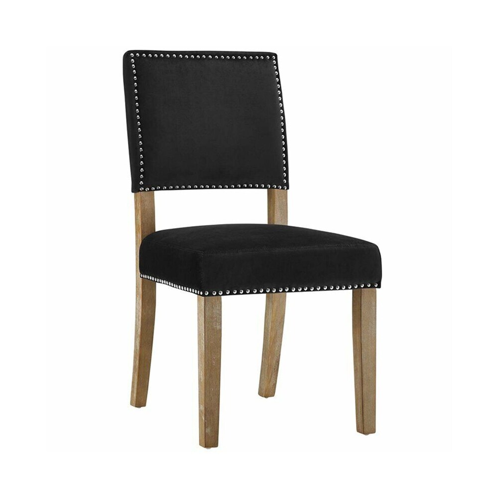 Fabric Upholstered Dining Side Chair Black - 19x36 - Overstock - 37179