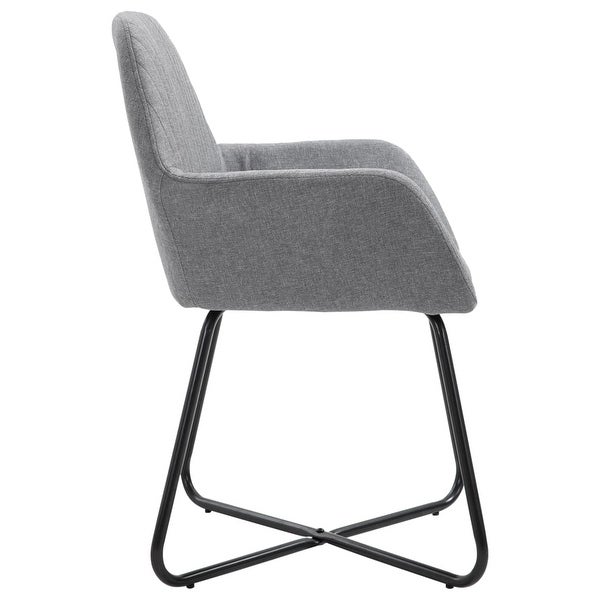 Dining Chairs 2 pcs Light Gray Fabric - Overstock - 36213394