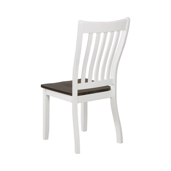 Set of 2 Dining Side Chairs in Espresso and White - Overstock - 349356