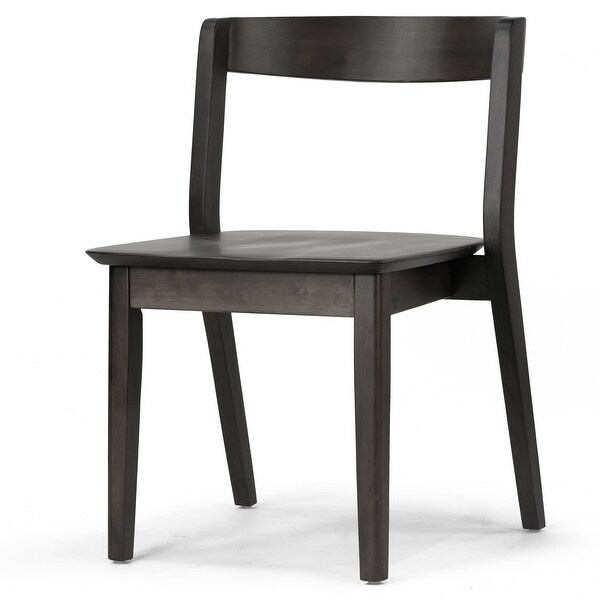 Set of 2 Astor Black Solid Wood Chair with Curved Back - Overstock - 3