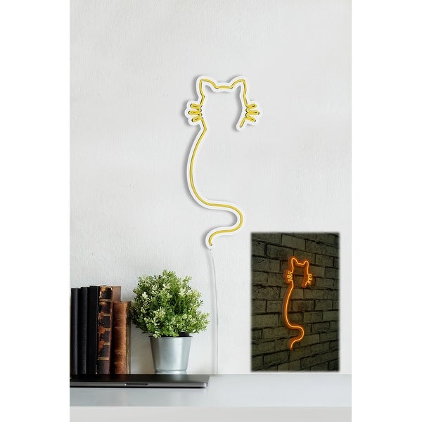 18.9 Novelty Cat Led Neon Sign Wall Décor - Overstock - 36874687