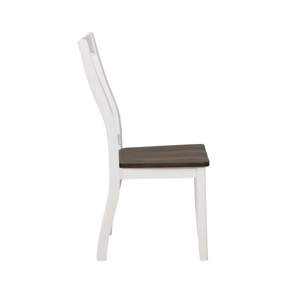 Set of 2 Dining Side Chairs in Espresso and White - Overstock - 349356