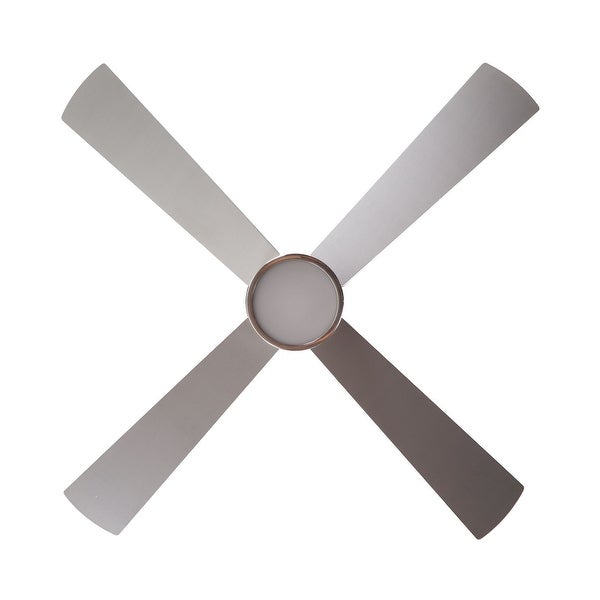 Industrial 52-in 4-Blade Brushed Chrome LED Ceiling Fan with Remote Co