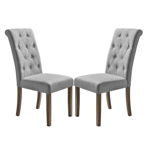 Elegant Solid Wood Tufted Dining Chair (Set of 2) - Overstock - 367188