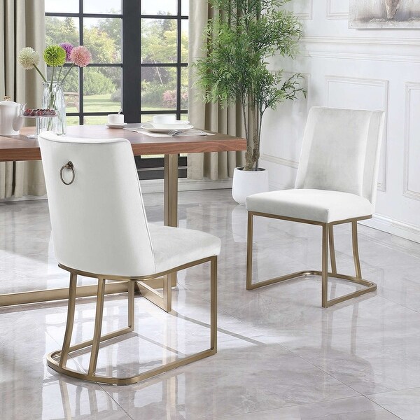 Velvet Upolstered Side Dining Chairs(Set of 2) - Overstock - 37181005