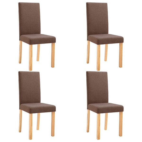 Dining Chairs 4 pcs Brown Fabric - Overstock - 36213308