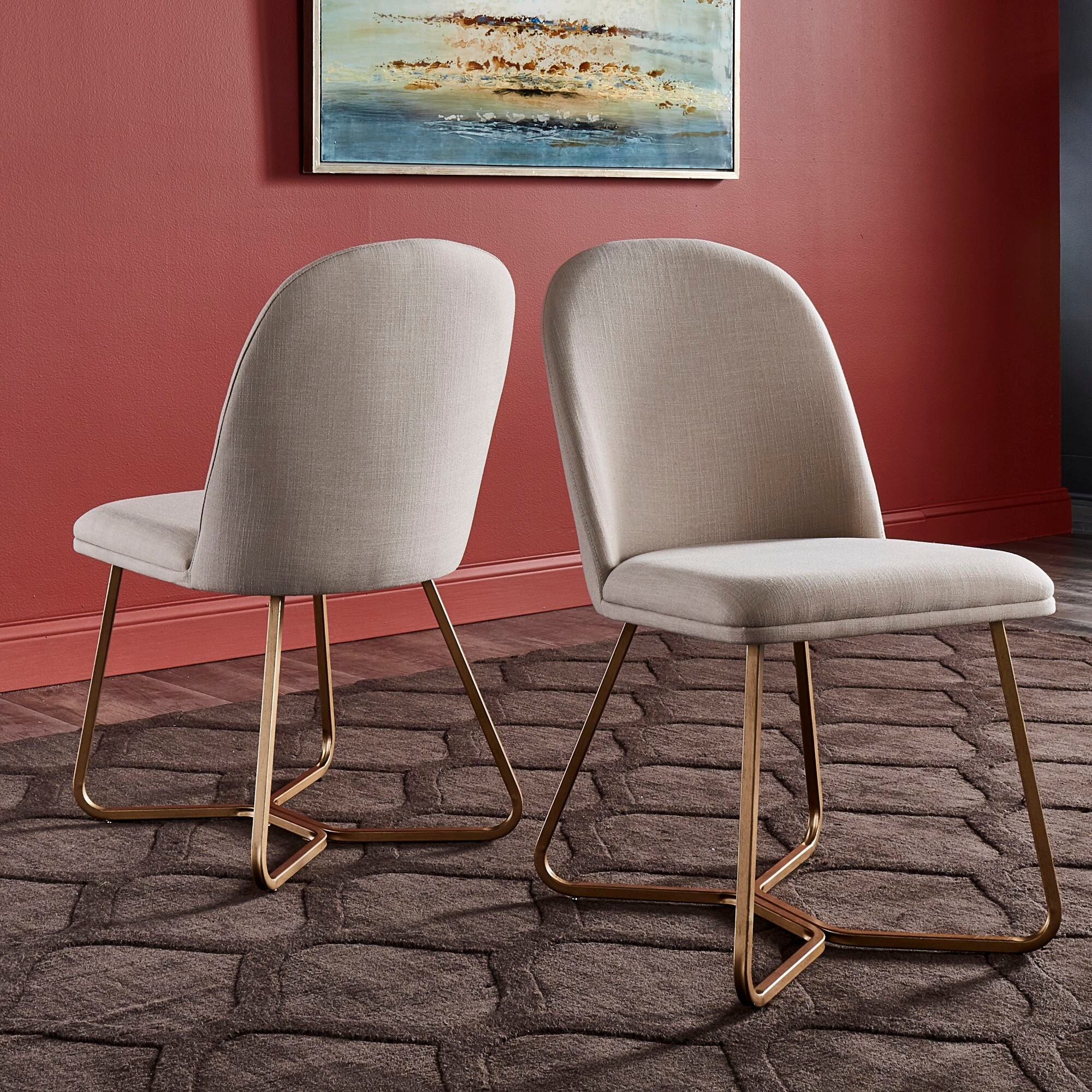 Cheyenne Gold Metal Dining Chair (Set of 2) by iNSPIRE Q Modern - Over