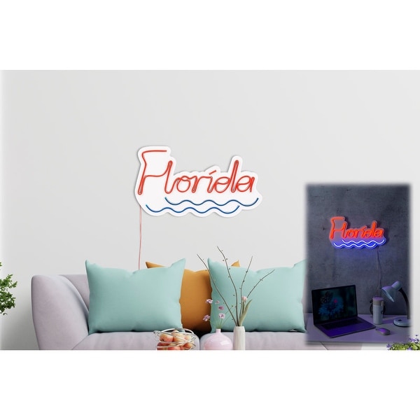 16.9 US Novelty Florida Led Neon Sign Wall Décor - Overstock - 368923