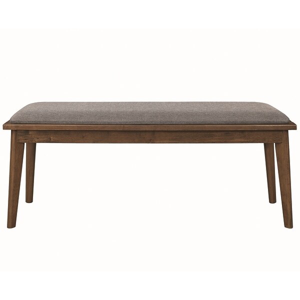 Peony Grey Retro Modern Style Natural Walnut Wood Dining Bench - Overs