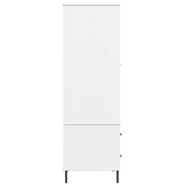 vidaXL Solid Wood Pine Wardrobe with Metal Legs OSLO Armoire Multi Col