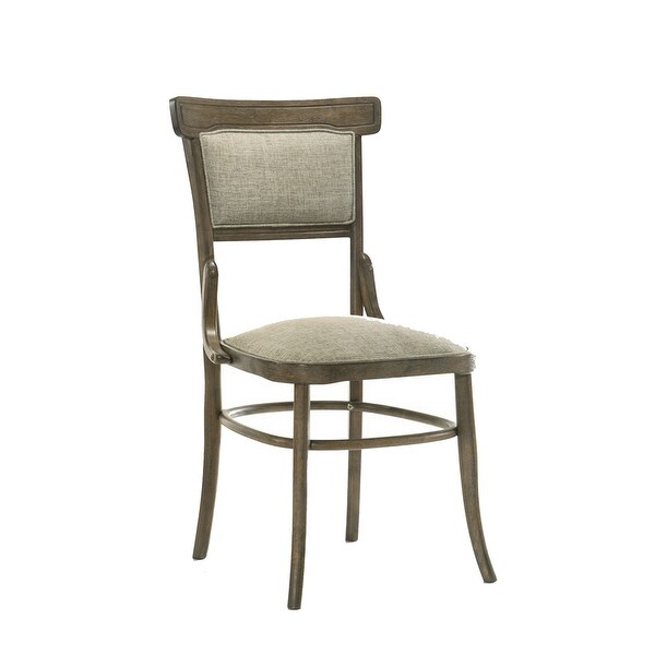 19 Inch Wood Dining Chair, Padded Back with Inward Curving Top, Brown