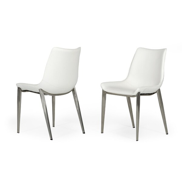 Modrest Frasier Modern White Eco-Leather Dining Chair (Set of 2) - Ove