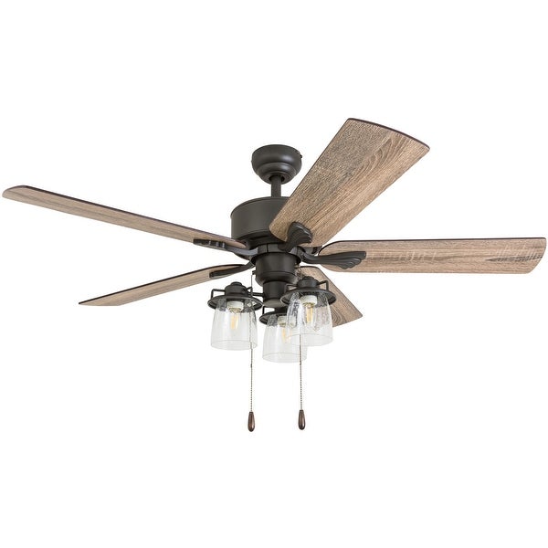 The Gray Barn Wildroot Farmhouse 52-inch Aged Bronze LED Ceiling Fan |