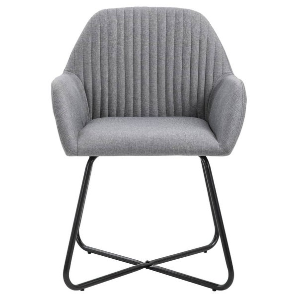 Dining Chairs 2 pcs Light Gray Fabric - Overstock - 36213394