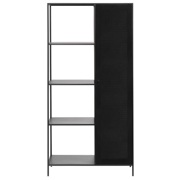 Rye Studio Malina Modern Metal Wardrobe with Shelves - - 35615532