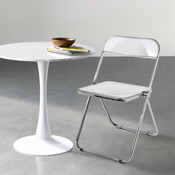 Modern Transparent Acrylic Folding Chair with Metal Frame - Overstock