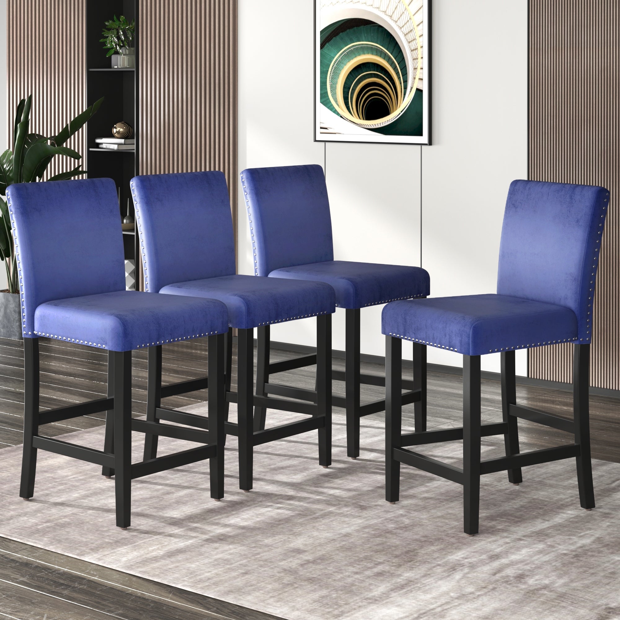 Premium Wood Construction, Height Upholstered Dining Chairs for Living