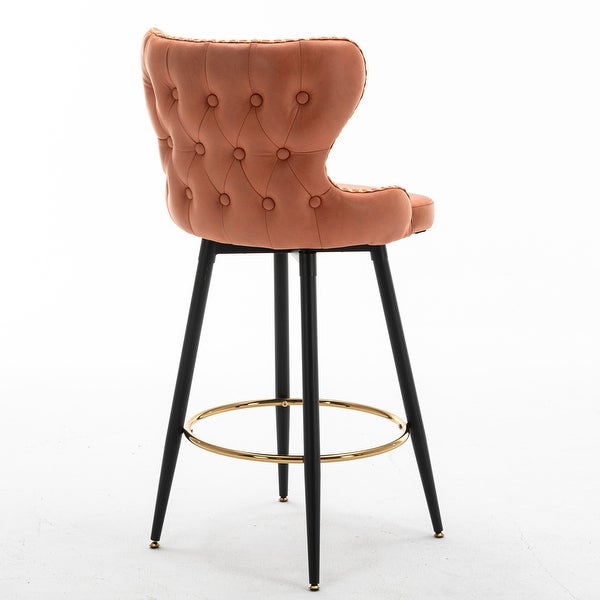 29Modern Leathaire Fabric 180° Swivel Bar Stool Chair for Kitchen