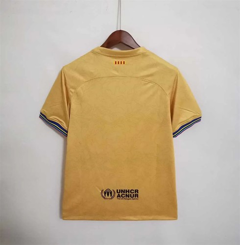 Camiseta de Fútbol Retro Visitante Dorada de Barcelona 2022-2023