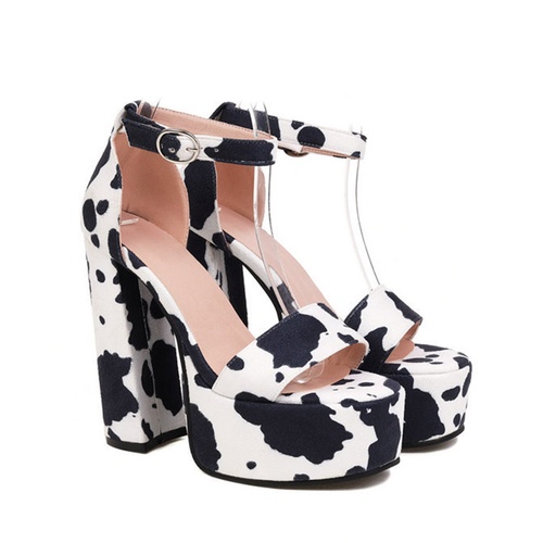 Open Toe Buckle Heel Covering Chunky Heel Casual Sandals