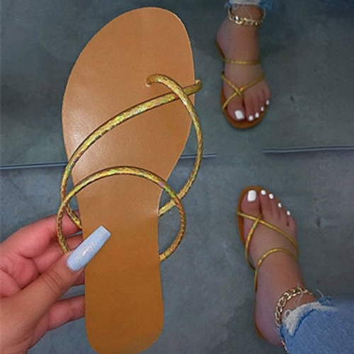 Slip On Cross Flat With Rubber Slippers