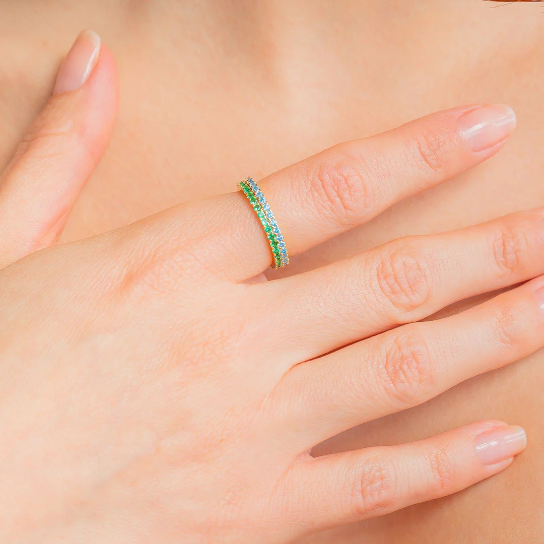 Birthstone Eternity Stacking Ring