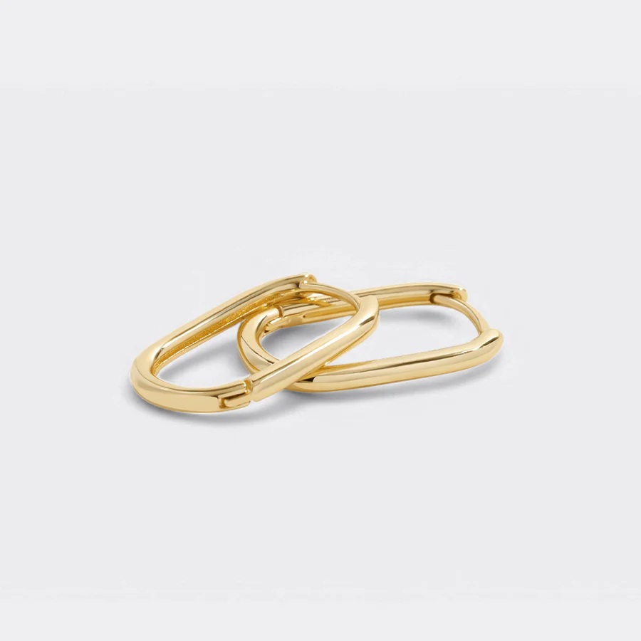 Retro Box Huggie Hoop Earrings