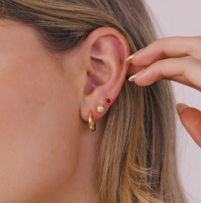 Textured Gold Ball Studs
