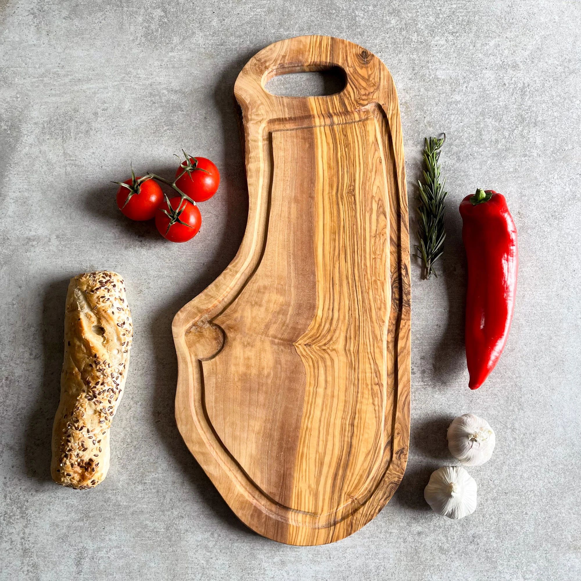 Olive Wood Carving Board With Jus Groove - Length 50cm