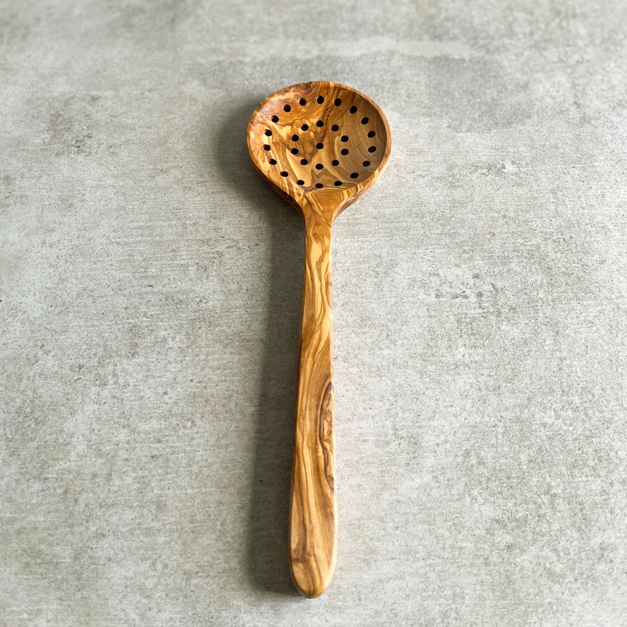 Solid Olive Wood Slotted Spoon