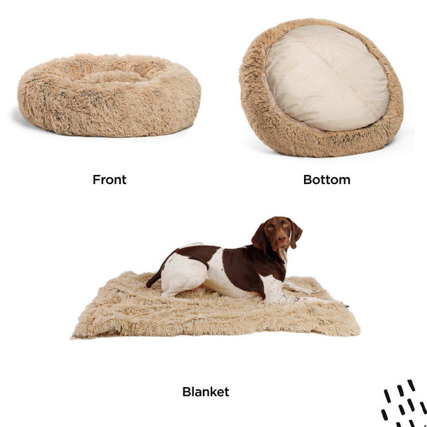 The Original Calming Donut Bed + Throw Blanket Bundle