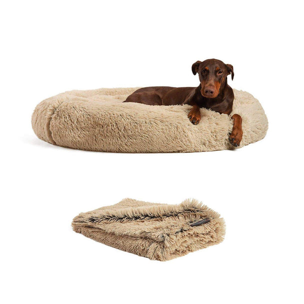 The Original Calming Donut Bed + Throw Blanket Bundle
