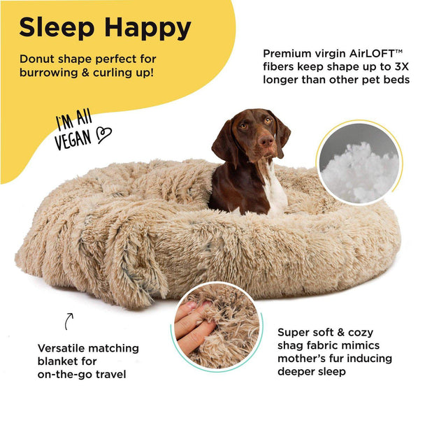 The Original Calming Donut Bed + Throw Blanket Bundle