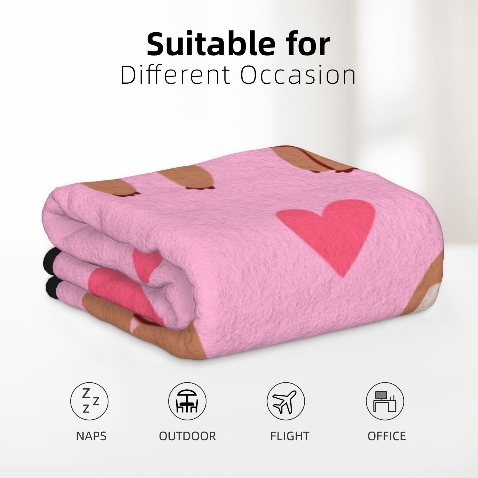 30x40in Double Sided Blanket Black d8b792