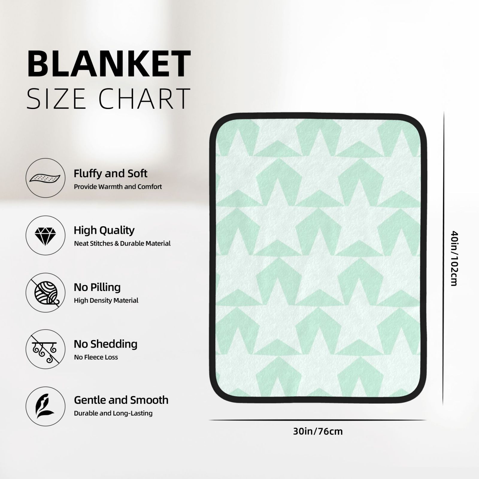 30x40in Double Sided Blanket Black 391ba1