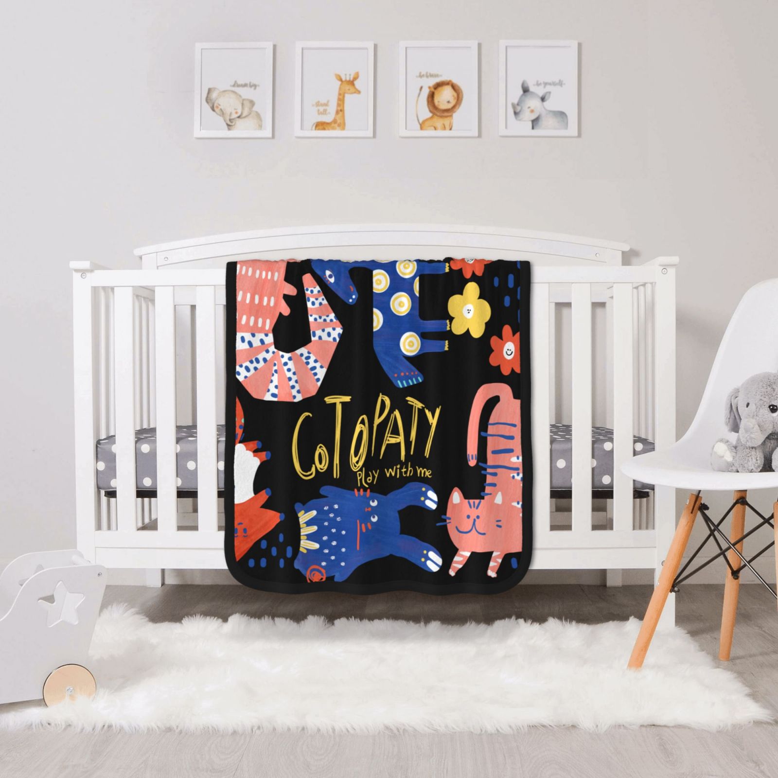 30x40in Double Sided Blanket Black 1d52690