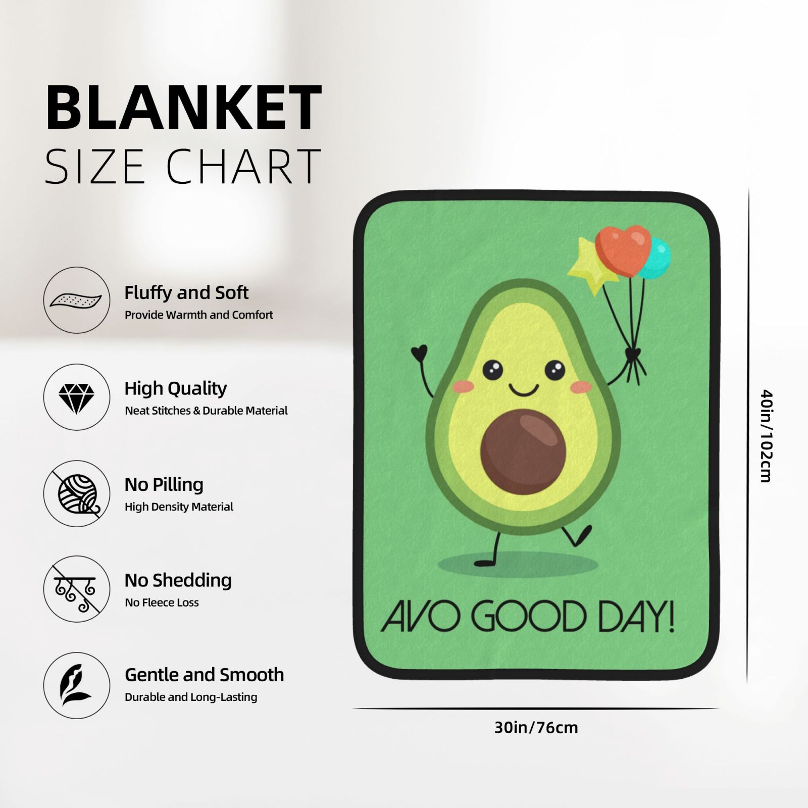 30x40in Double Sided Blanket Black 361eac