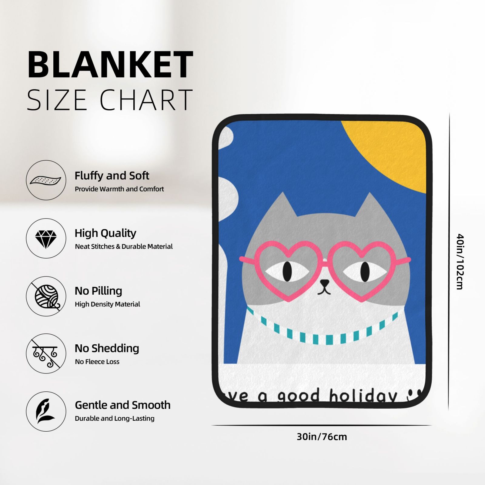 30x40in Double Sided Blanket Black f08d1c3b