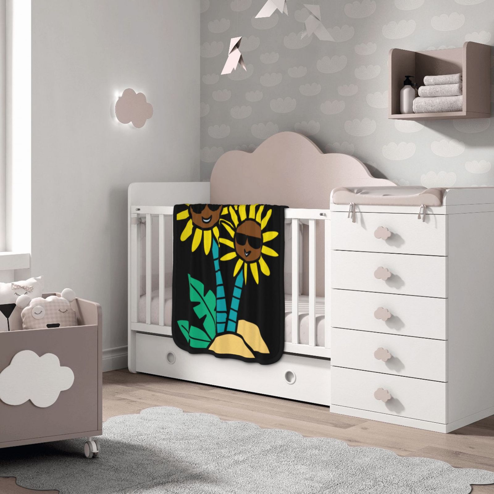 30x40in Double Sided Blanket Black 31b5a