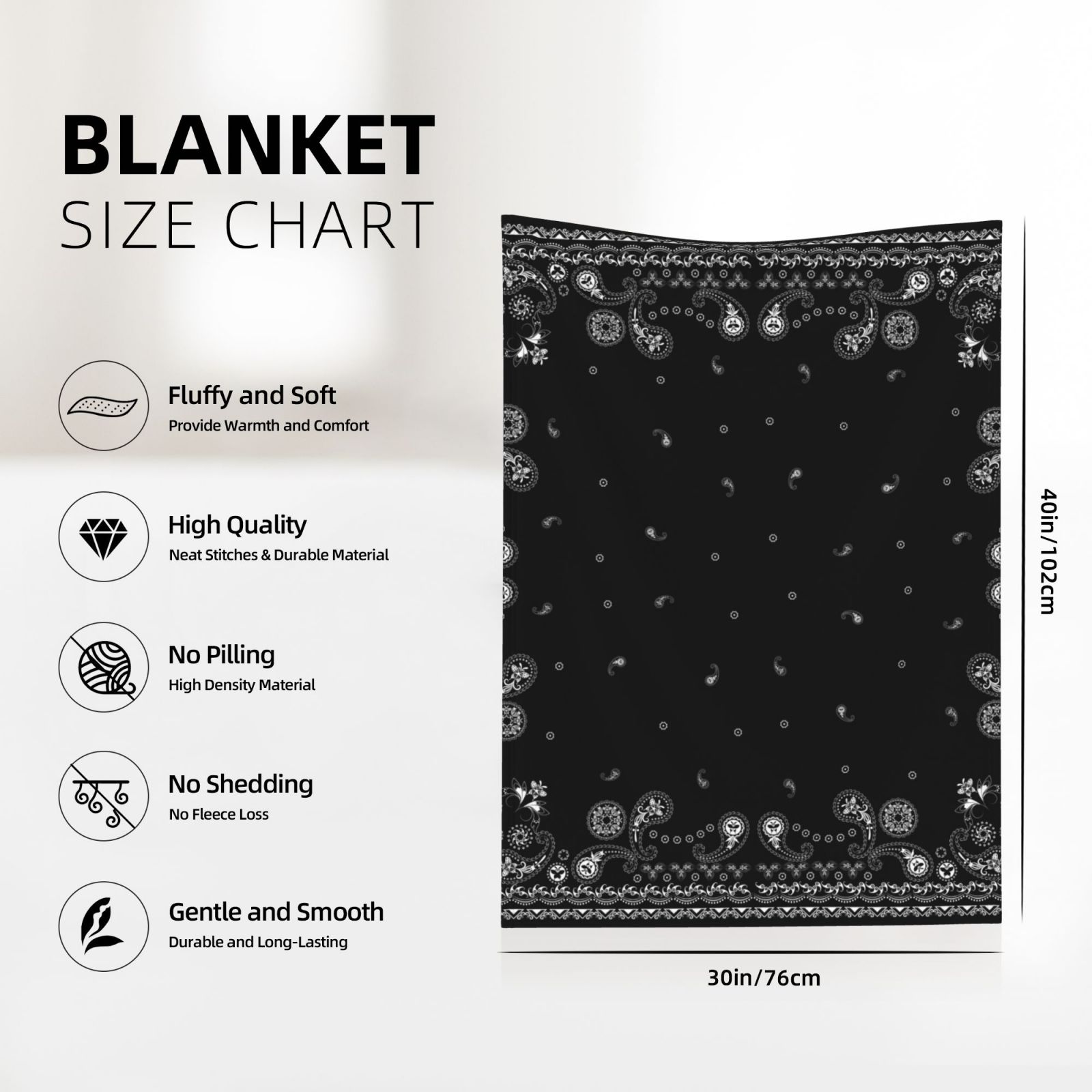 Flannel Blanket Black 790c0