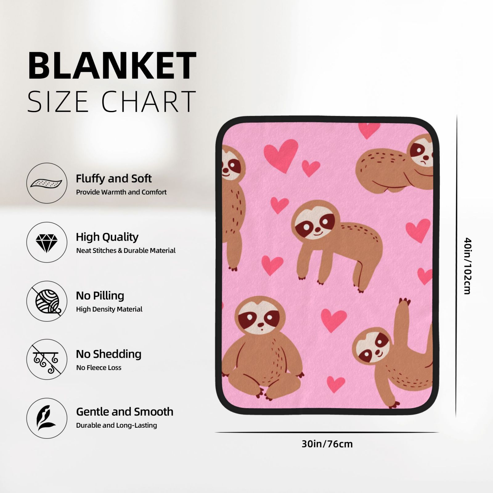 30x40in Double Sided Blanket Black d8b792