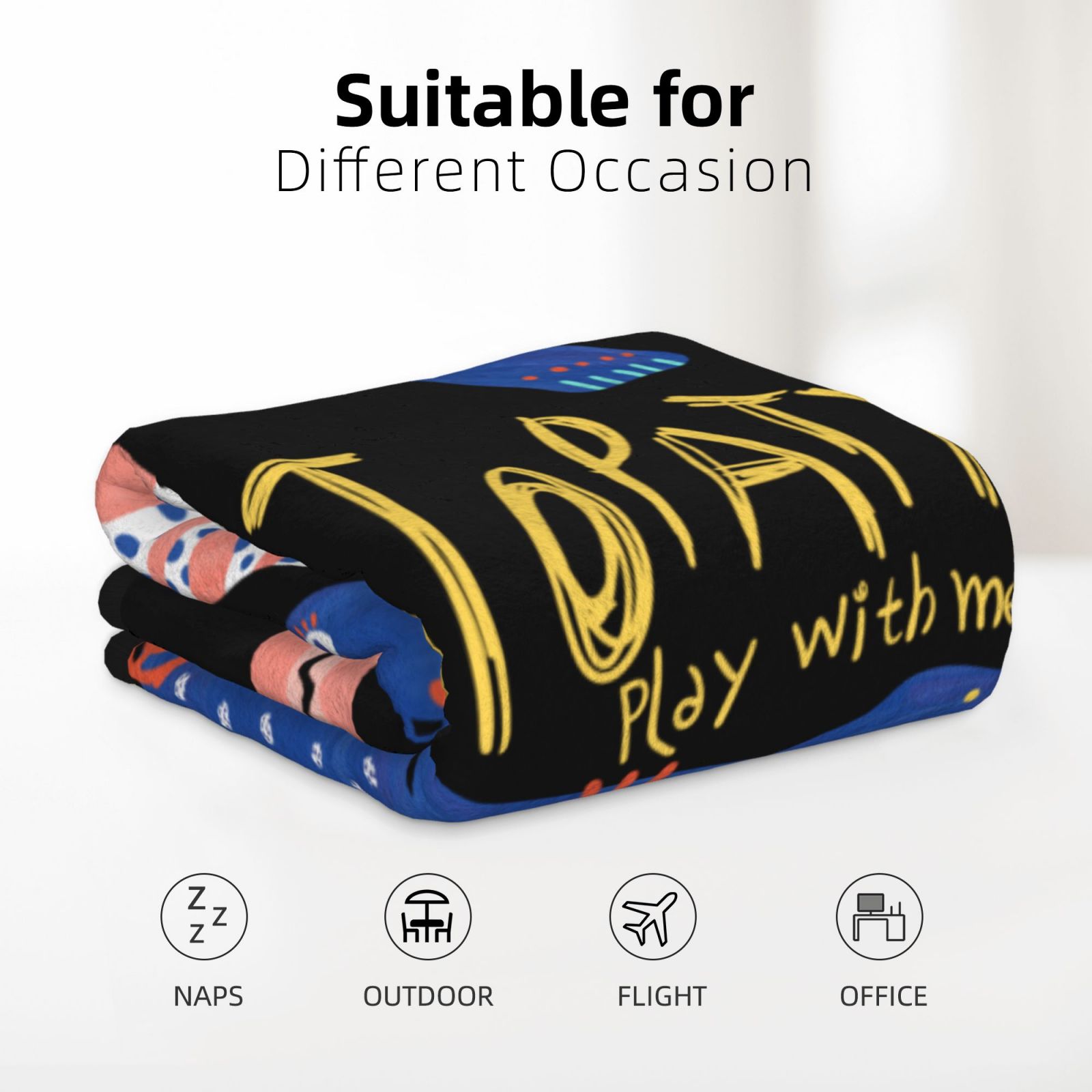 30x40in Double Sided Blanket Black 1d52690